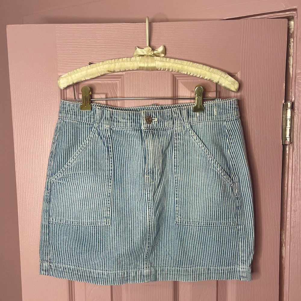 Madewell Railroad Stripe Denim Mini Skirt